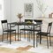 Costway 5PCS Dining Table Set for 4 Rectangular Kitchen Table & 4 Chairs with Metal Frame Cement Gray/Black